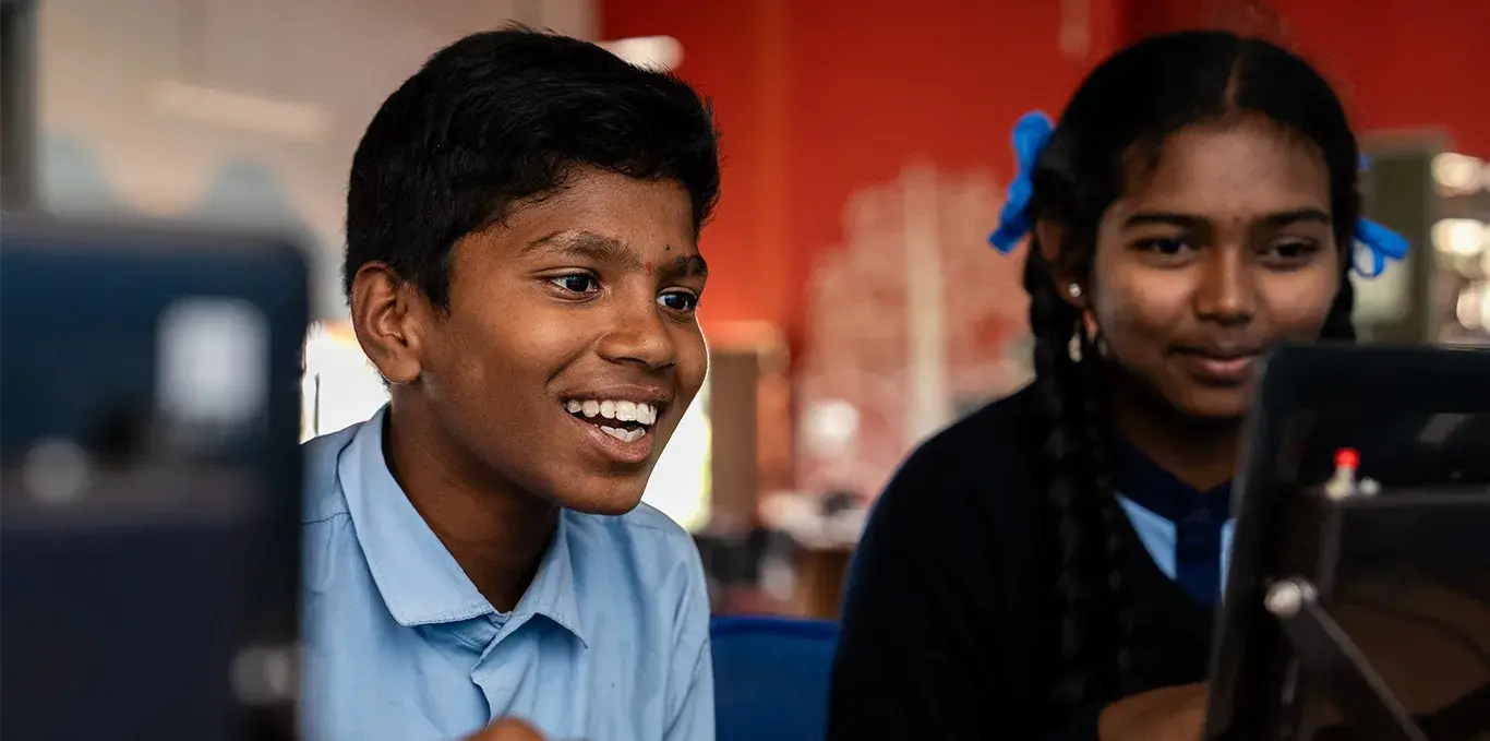 community outreach by embassy group - students are studing