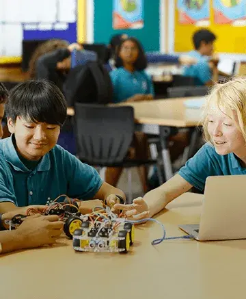 Students in Robotics Workshop