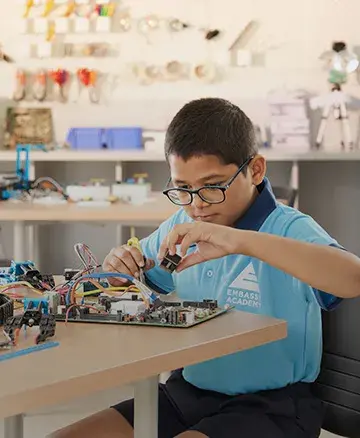 Student doing Experiment