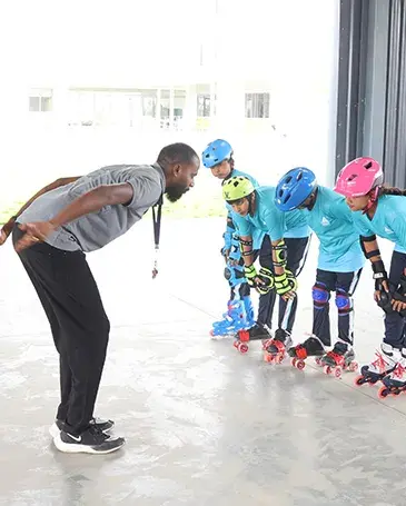 Practicing Roller Skating