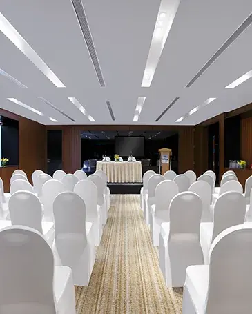 Hilton Embassy GolfLinks Bangalore elegant theater setup for conferences and seminars